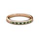 2 - Janice 1.70 mm Green Garnet and Diamond 13 Stone Wedding Band 