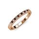 3 - Janice 1.70 mm Red Garnet and Diamond 13 Stone Wedding Band 