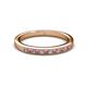 2 - Janice 1.70 mm Rhodolite Garnet and Diamond 13 Stone Wedding Band 