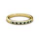 2 - Janice 1.70 mm Emerald and Diamond 13 Stone Wedding Band 