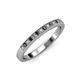 3 - Janice 1.70 mm Black and White Diamond 13 Stone Wedding Band 