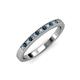 3 - Janice 1.70 mm Blue and White Diamond 13 Stone Wedding Band 