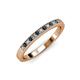 3 - Janice 1.70 mm Blue and White Diamond 13 Stone Wedding Band 