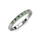 3 - Janice 1.70 mm Green Garnet and Diamond 13 Stone Wedding Band 