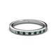 2 - Janice 1.70 mm Emerald and Diamond 13 Stone Wedding Band 