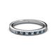 2 - Janice 1.70 mm Blue and White Diamond 13 Stone Wedding Band 