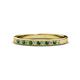 1 - Janice 1.70 mm Green Garnet and Diamond 13 Stone Wedding Band 