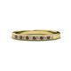 1 - Janice 1.70 mm Smoky Quartz and Diamond 13 Stone Wedding Band 