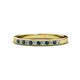 1 - Janice 1.70 mm Blue and White Diamond 13 Stone Wedding Band 