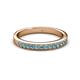 2 - Janice 2.00 mm Round Aquamarine 13 Stone Wedding Band 