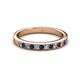 2 - Janice 2.00 mm Round Blue Sapphire and Diamond 13 Stone Wedding Band 