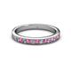 2 - Janice 2.00 mm Round Pink Sapphire and Diamond 13 Stone Wedding Band 