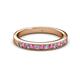 2 - Janice 2.00 mm Round Pink Sapphire and Diamond 13 Stone Wedding Band 