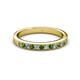 2 - Janice 2.00 mm Round Green Garnet and Diamond 13 Stone Wedding Band 