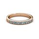 2 - Janice 2.00 mm Round Aquamarine and Diamond 13 Stone Wedding Band 