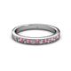 2 - Janice 2.00 mm Round Pink Tourmaline and Diamond 13 Stone Wedding Band 