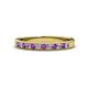 1 - Janice 2.00 mm Round Amethyst and Diamond 13 Stone Wedding Band 