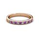 2 - Janice 2.00 mm Round Amethyst and Diamond 13 Stone Wedding Band 