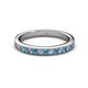 2 - Janice 2.00 mm Round Blue Topaz and Diamond 13 Stone Wedding Band 