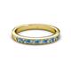 2 - Janice 2.00 mm Round Blue Topaz and Diamond 13 Stone Wedding Band 