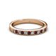 2 - Janice 2.00 mm Round Red Garnet and Diamond 13 Stone Wedding Band 