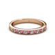 2 - Janice 2.00 mm Round Rhodolite Garnet and Diamond 13 Stone Wedding Band 