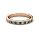 2 - Janice 2.00 mm Round Emerald and Diamond 13 Stone Wedding Band 