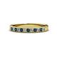 1 - Janice 2.00 mm Round Blue and White Diamond 13 Stone Wedding Band 