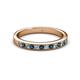 2 - Janice 2.00 mm Round Blue and White Diamond 13 Stone Wedding Band 