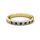 2 - Janice 2.00 mm Round Blue Sapphire and Diamond 13 Stone Wedding Band 