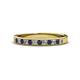 1 - Janice 2.00 mm Round Blue Sapphire and Diamond 13 Stone Wedding Band 