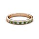 2 - Janice 2.00 mm Round Green Garnet and Diamond 13 Stone Wedding Band 