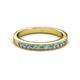 2 - Janice 2.00 mm Round Aquamarine and Diamond 13 Stone Wedding Band 