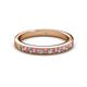 2 - Janice 2.00 mm Round Pink Tourmaline and Diamond 13 Stone Wedding Band 