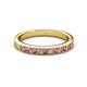 2 - Janice 2.00 mm Round Rhodolite Garnet and Diamond 13 Stone Wedding Band 