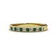 1 - Janice 2.00 mm Round Emerald and Diamond 13 Stone Wedding Band 