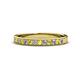 1 - Janice 2.00 mm Round Yellow Sapphire and Diamond 13 Stone Wedding Band 