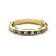 2 - Janice 2.00 mm Round Smoky Quartz and Diamond 13 Stone Wedding Band 