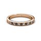 2 - Janice 2.00 mm Round Smoky Quartz and Diamond 13 Stone Wedding Band 