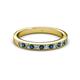 2 - Janice 2.00 mm Round Blue and White Diamond 13 Stone Wedding Band 