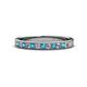 1 - Janice 2.00 mm Round London Blue Topaz and Diamond 13 Stone Wedding Band 