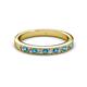 2 - Janice 2.00 mm Round London Blue Topaz and Diamond 13 Stone Wedding Band 