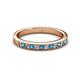 2 - Janice 2.00 mm Round London Blue Topaz and Diamond 13 Stone Wedding Band 