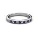 2 - Janice 2.00 mm Round Blue Sapphire and Diamond 13 Stone Wedding Band 