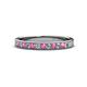 1 - Janice 2.00 mm Round Pink Sapphire and Diamond 13 Stone Wedding Band 