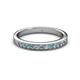 2 - Janice 2.00 mm Round Aquamarine and Diamond 13 Stone Wedding Band 