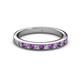 2 - Janice 2.00 mm Round Amethyst and Diamond 13 Stone Wedding Band 