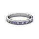 2 - Janice 2.00 mm Round Iolite and Diamond 13 Stone Wedding Band 