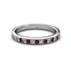 2 - Janice 2.00 mm Round Red Garnet and Diamond 13 Stone Wedding Band 