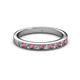 2 - Janice 2.00 mm Round Rhodolite Garnet and Diamond 13 Stone Wedding Band 